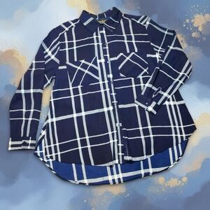 Women's SPOON JEANS Plaid Plus Size Button Front Shirt - 1X